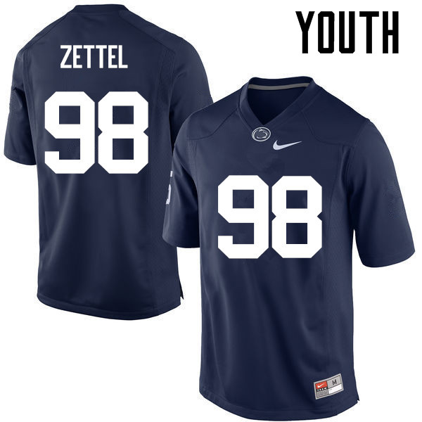 NCAA Nike Youth Penn State Nittany Lions Anthony Zettel #98 College Football Authentic Navy Stitched Jersey QAU3498UN